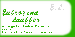 eufrozina lauffer business card